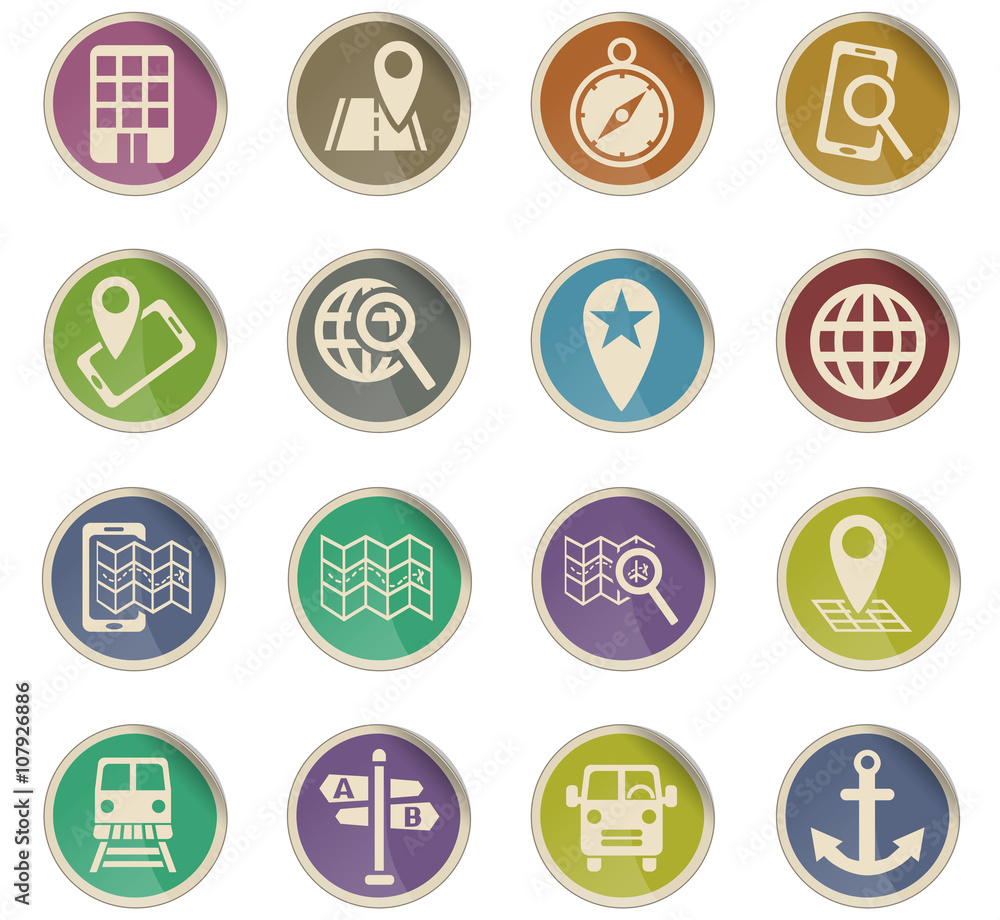 navigation ransport map icon set navigation ransport map icon set