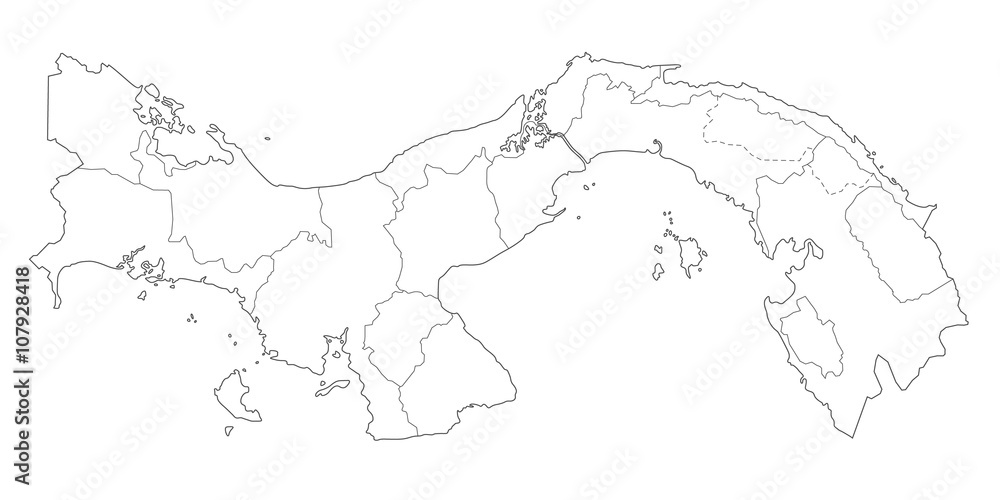 Karte von Panama - Grenzen (Weiß)