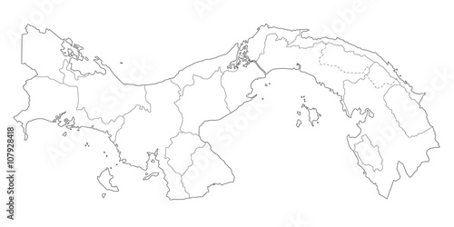 Karte von Panama - Grenzen (Weiß)