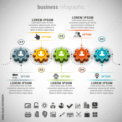 Business infographic. Made with blend. File contains text editable AI, EPS10,JPEG and free font link used in design.