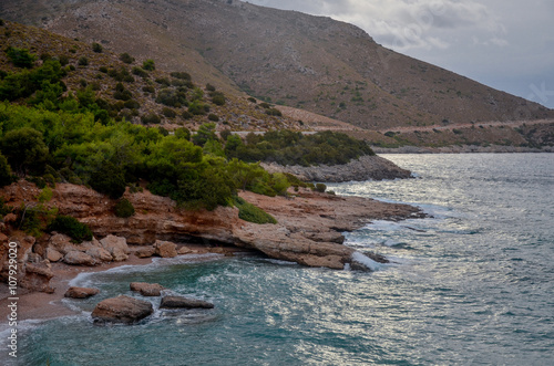 pine trees on the rocks in small cove on the Turkish coast of Mediterranean sea
Palamutbuku, Datca, Turkey photo