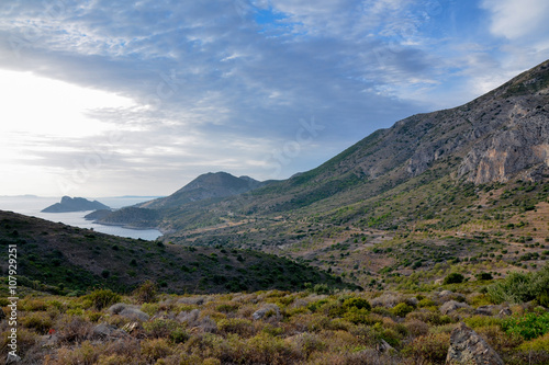 seaside valley and Knidos bay on the Mediterranean coast of Datca peninsula  Knidos  Datca  Turkey