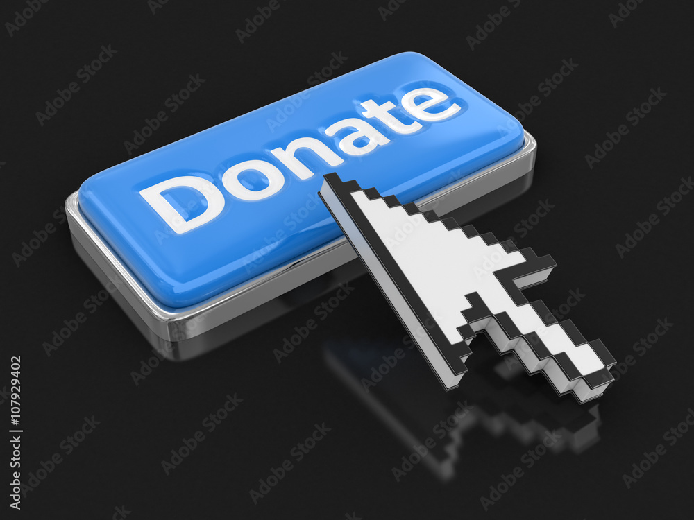 Cursor and button Donate. Image with clipping path Cursor and button Donate. Image with clipping path
