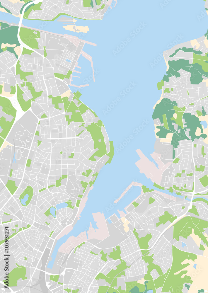 Vektor Stadtplan von Kiel Vektor Stadtplan von Kiel