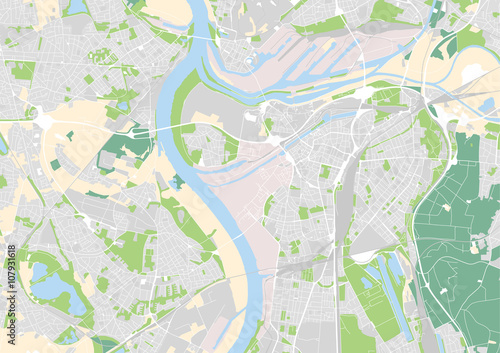 Vektor Stadtplan von Duisburg