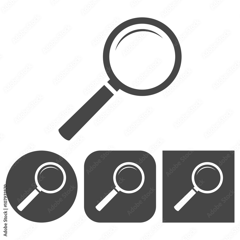 Magnifying glass - vector icons set Magnifying glass - vector icons set