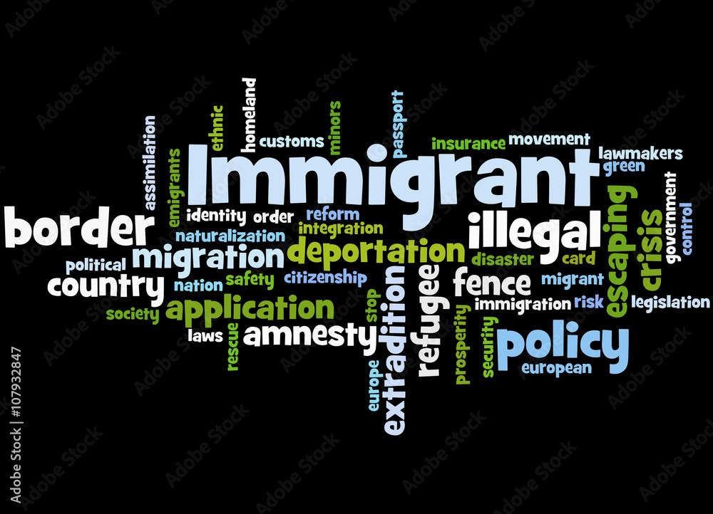 Immigrant, word cloud concept 6 Immigrant, word cloud concept 6