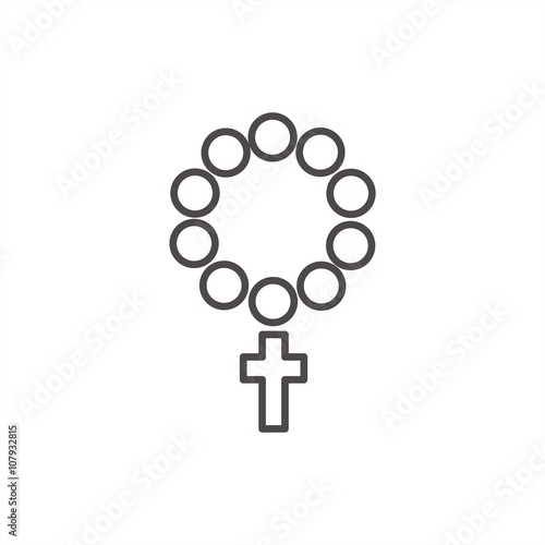 Icono de rosario. Cuentas de rosario para la oración de católicos