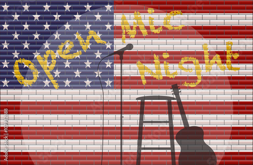 Open Mic Night USA Flag