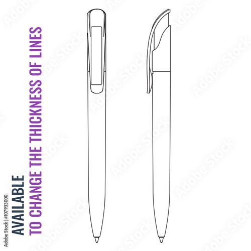 Pen, Corporate Identity, Pencil, Marker with trendy thin outline lines.