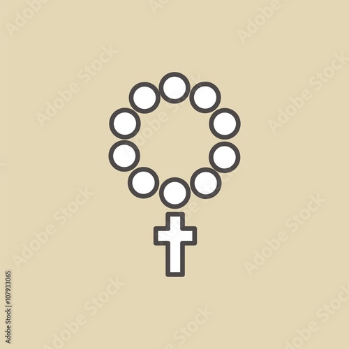 Icono de rosario. Cuentas de rosario para la oración de católicos