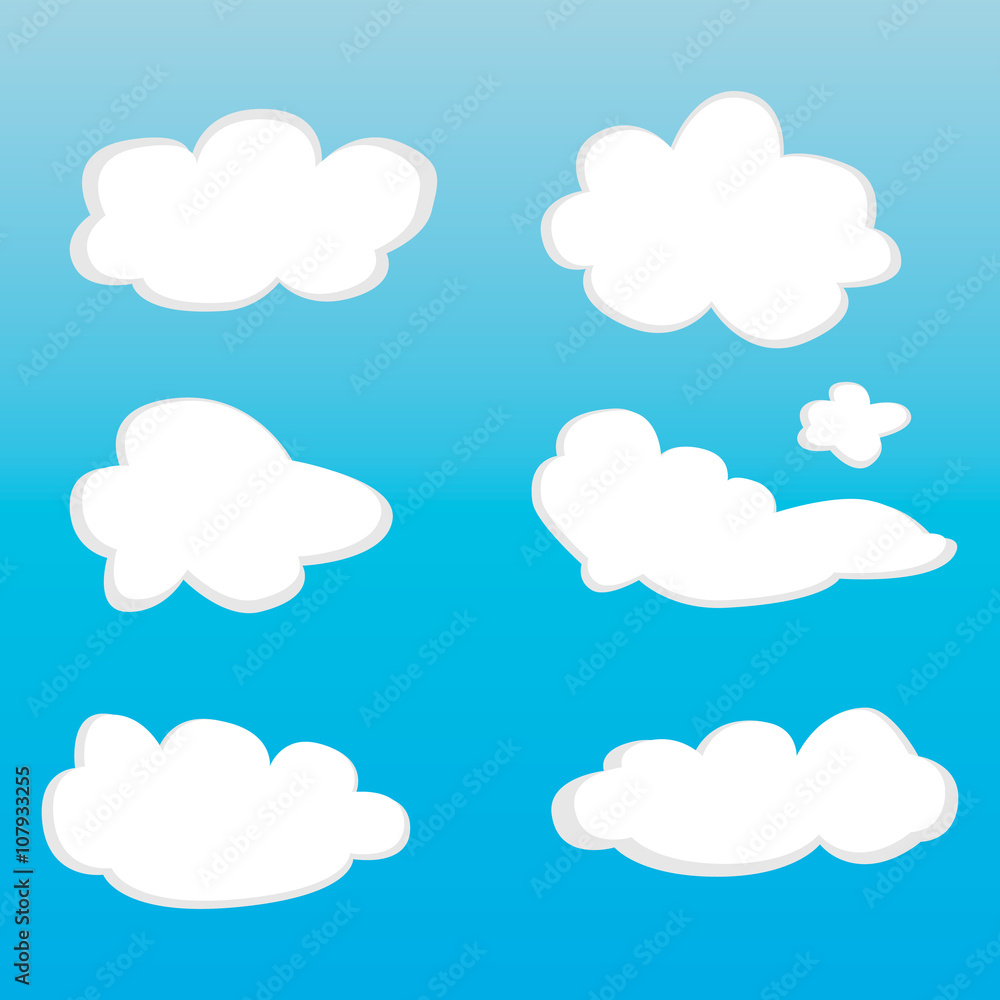 Set of blue sky, clouds. Set of blue sky, clouds.