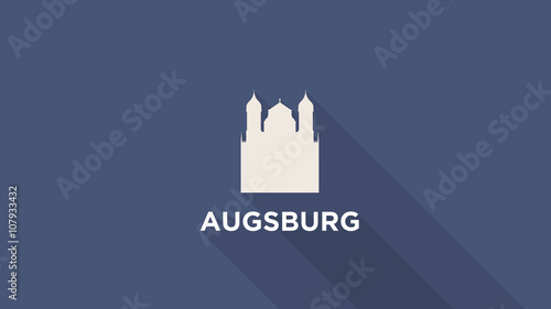 Augsburg Rathaus Flat Design  photo
