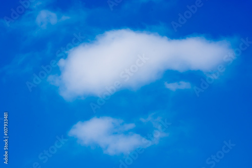 The white cloud with blue sky in background
