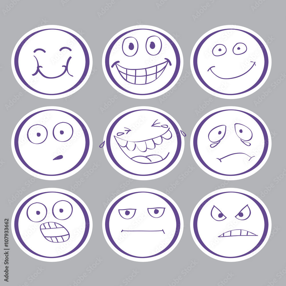 emotions hand-drawn avatars. vector. EPS10. emotions hand-drawn avatars. vector. EPS10.