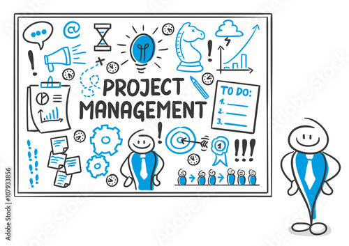 Stick Figure Series Blue / Project Management