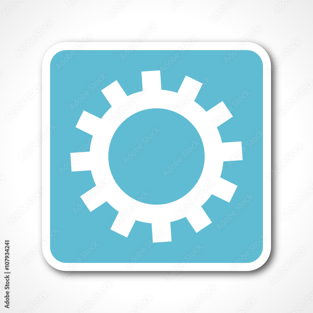 gear blue flat design vector web icon gear blue flat design vector web icon