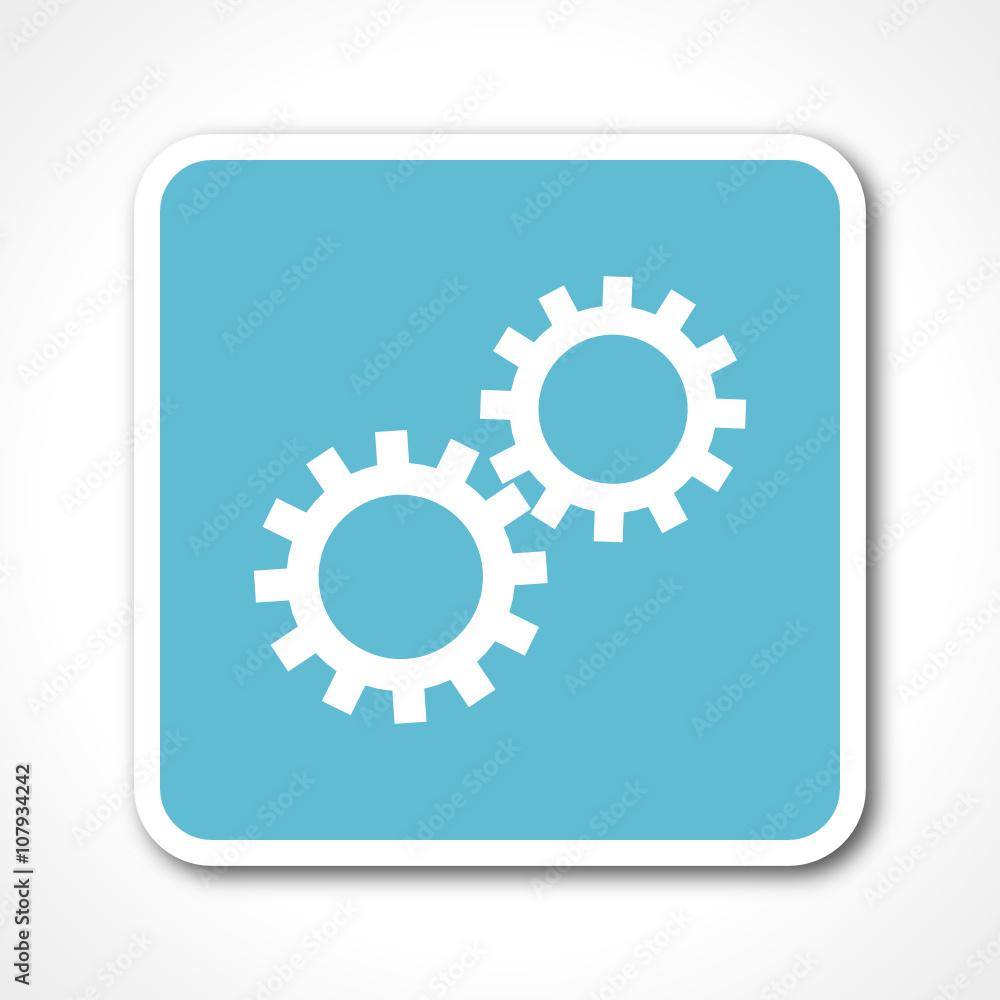 gear blue flat design vector web icon gear blue flat design vector web icon