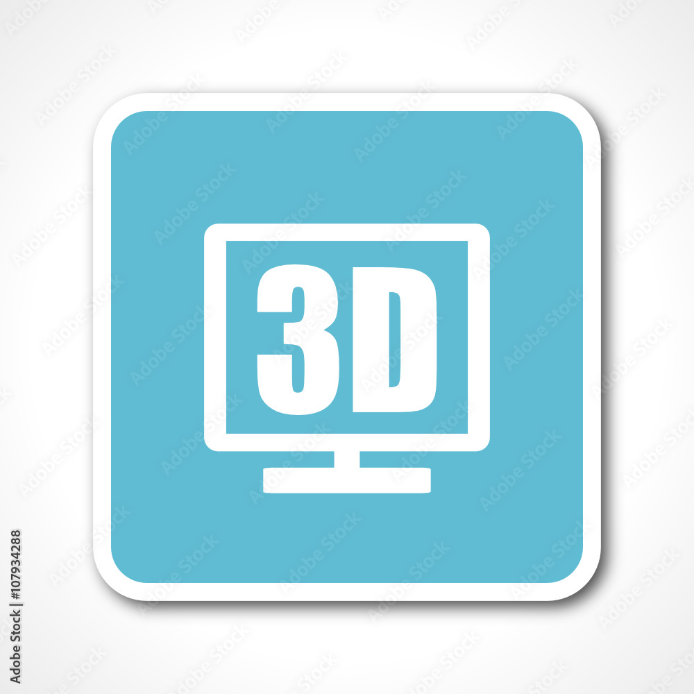 3d blue flat design vector web icon 3d blue flat design vector web icon