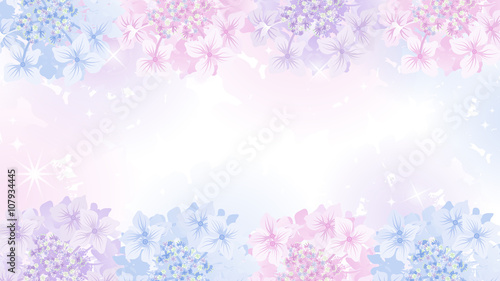 Hydrangea Lined Frame 紫陽花 フレーム 上下 背景 Stock Vector Adobe Stock