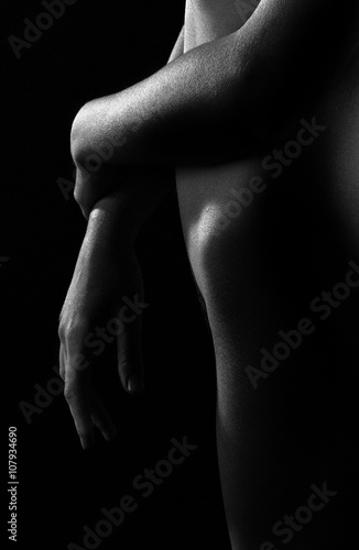 Abstract body lines on a black background