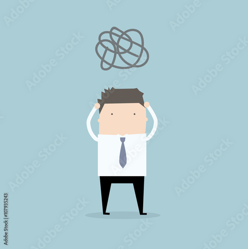 Busy businessman flat icon. business concept illustration.