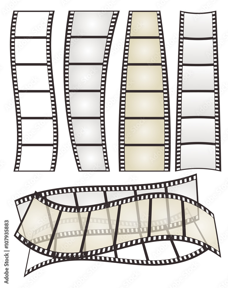 Fototapeta premium set of film strip with form variation on white for Your design