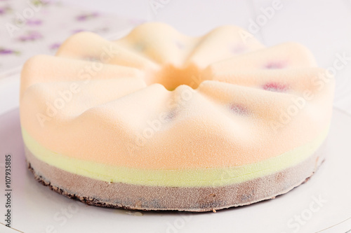 Elegance mousse cake with velvet effect