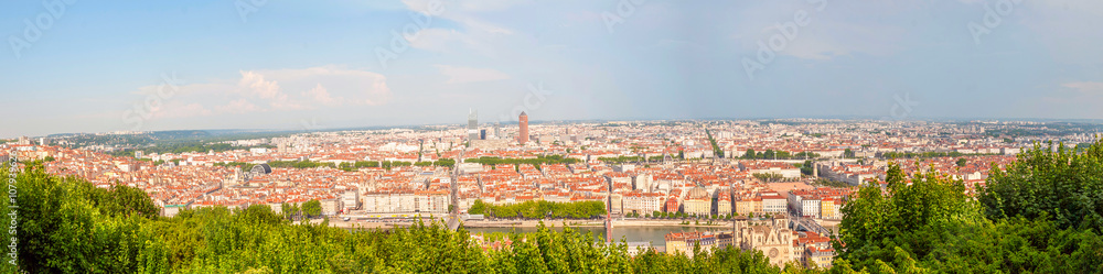 City scape of Lyon, France - obrazy, fototapety, plakaty 
