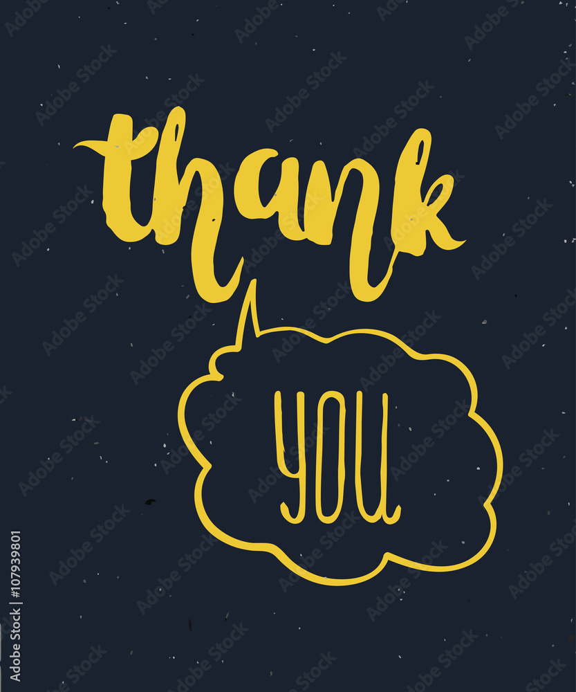 Hand lettering, calligraphy in colorful style banners, labels, signs, prints, posters, the web. Thank you. Vector Hand lettering, calligraphy in colorful style banners, labels, signs, prints, posters, the web. Thank you. Vector