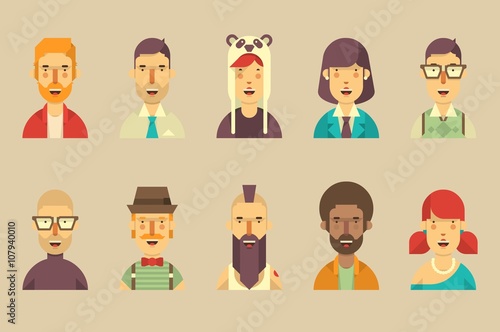 male and female vector avatars