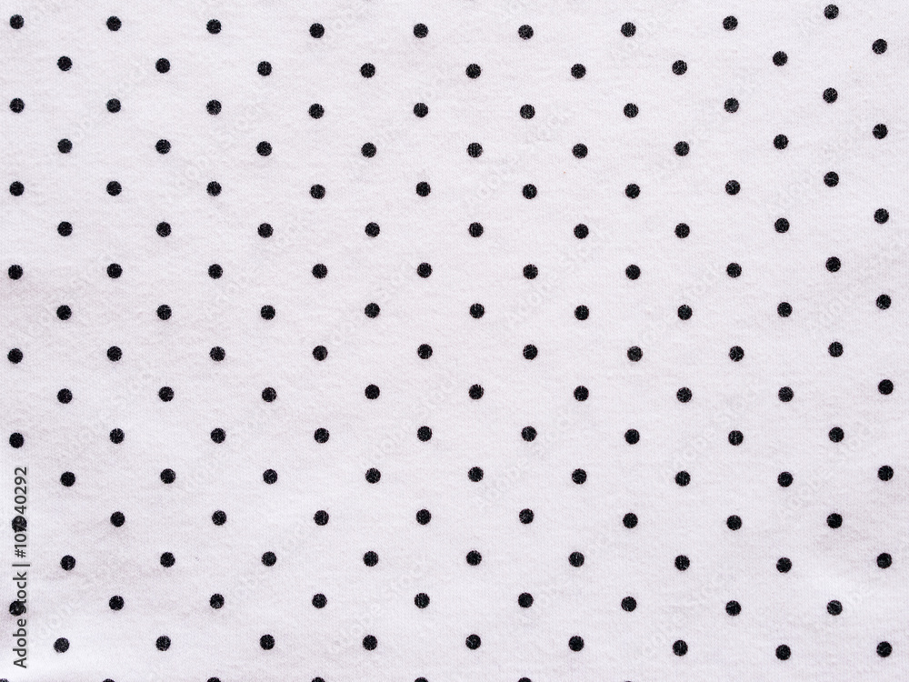 Black and white polka dot fabric background and texture Black and white polka dot fabric background and texture