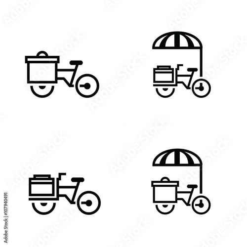 Mobile food bicycle icons