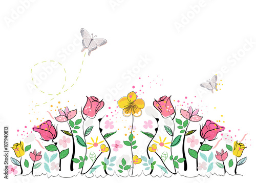 Plakat ogród kwiat roślina wzór piękny
