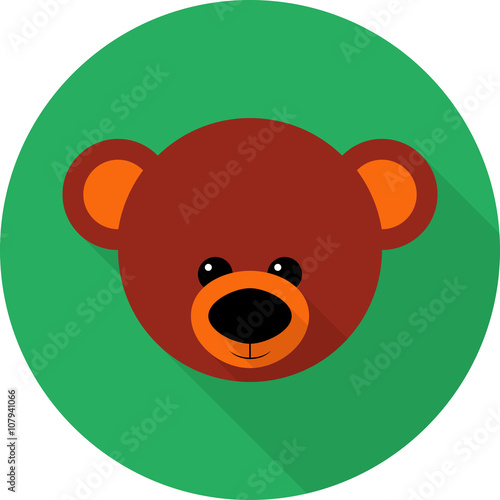 Флэт иконка (медведь)/Flat icon (Bear)