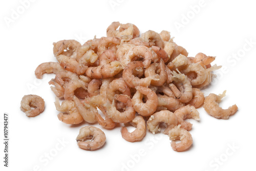 Heap of peeled brown shrimps