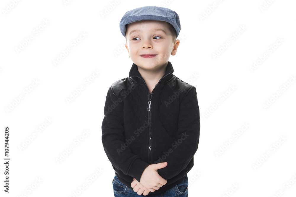 cute baby portrait on a white wearing hat cute baby portrait on a white wearing hat