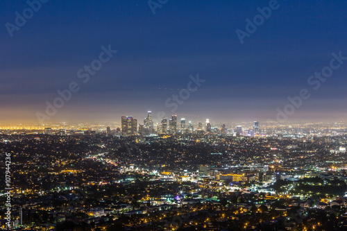 skyline of Los Angeles at night