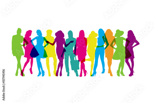 Silhouettes couleurs-groupe