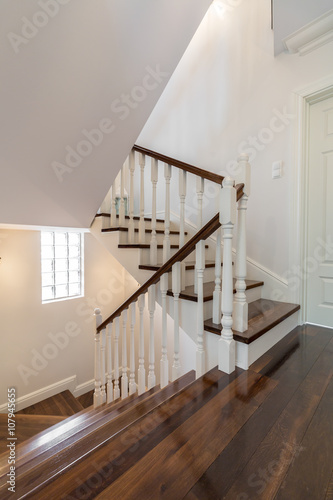 Elegant wooden staircase
