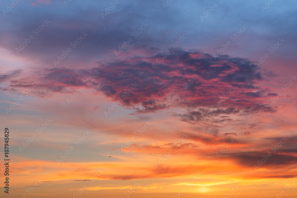 Sunset over Pacific Ocean, California