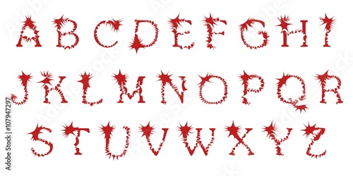 acute alphabet, vector