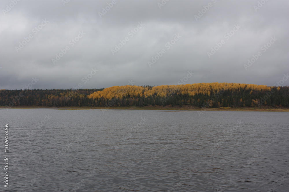 Осенний берег. Вид с озера.