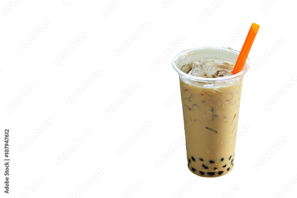 milk tea isolated on white background