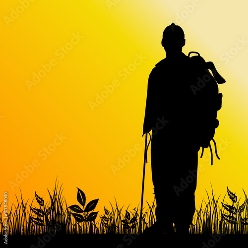 man in nature illustration silhouette