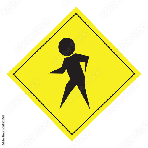 yellow traffic sign and symbols illustration