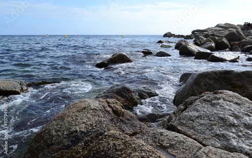 rocky bottom at the sea shore