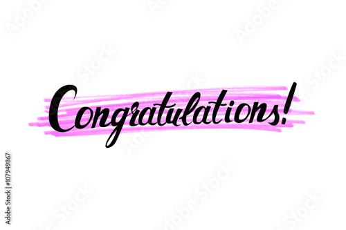 Congratulations original handwritten calligraphy
