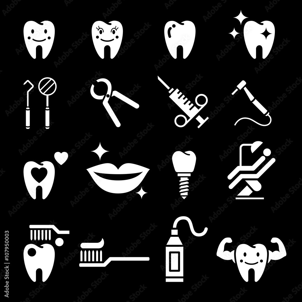 Dental tooth icons. Vector illustration. Dental tooth icons. Vector illustration.