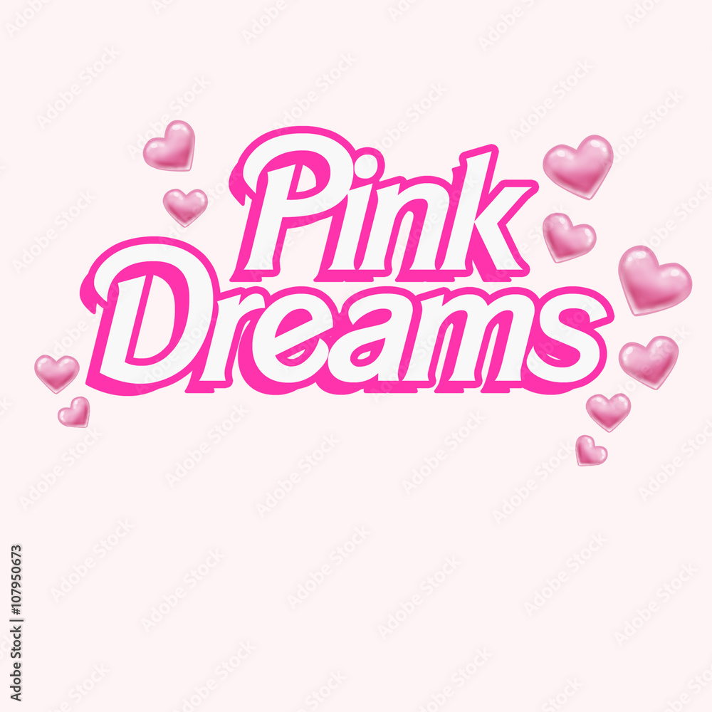 Pink text Logo - Background - Girly Illlustration - Quote on White background